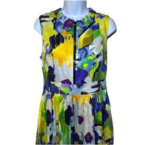 Kate Spade Water Color Carissa Dress Women's 8 Art To Wear Playful Colorful